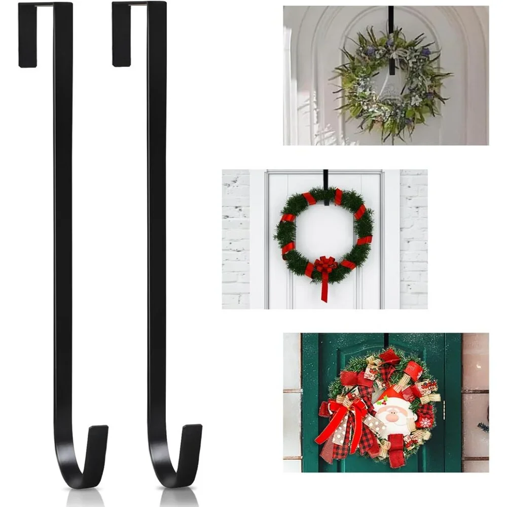 Durable 14-inch Wreath Hanger Set - 2 Pack, Perfect for Front Door Displays